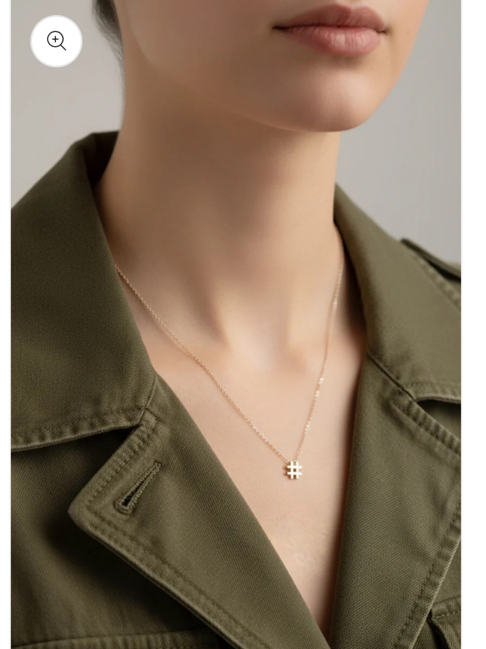 Gold Dipped Hashtag ”#” Pendant Necklace